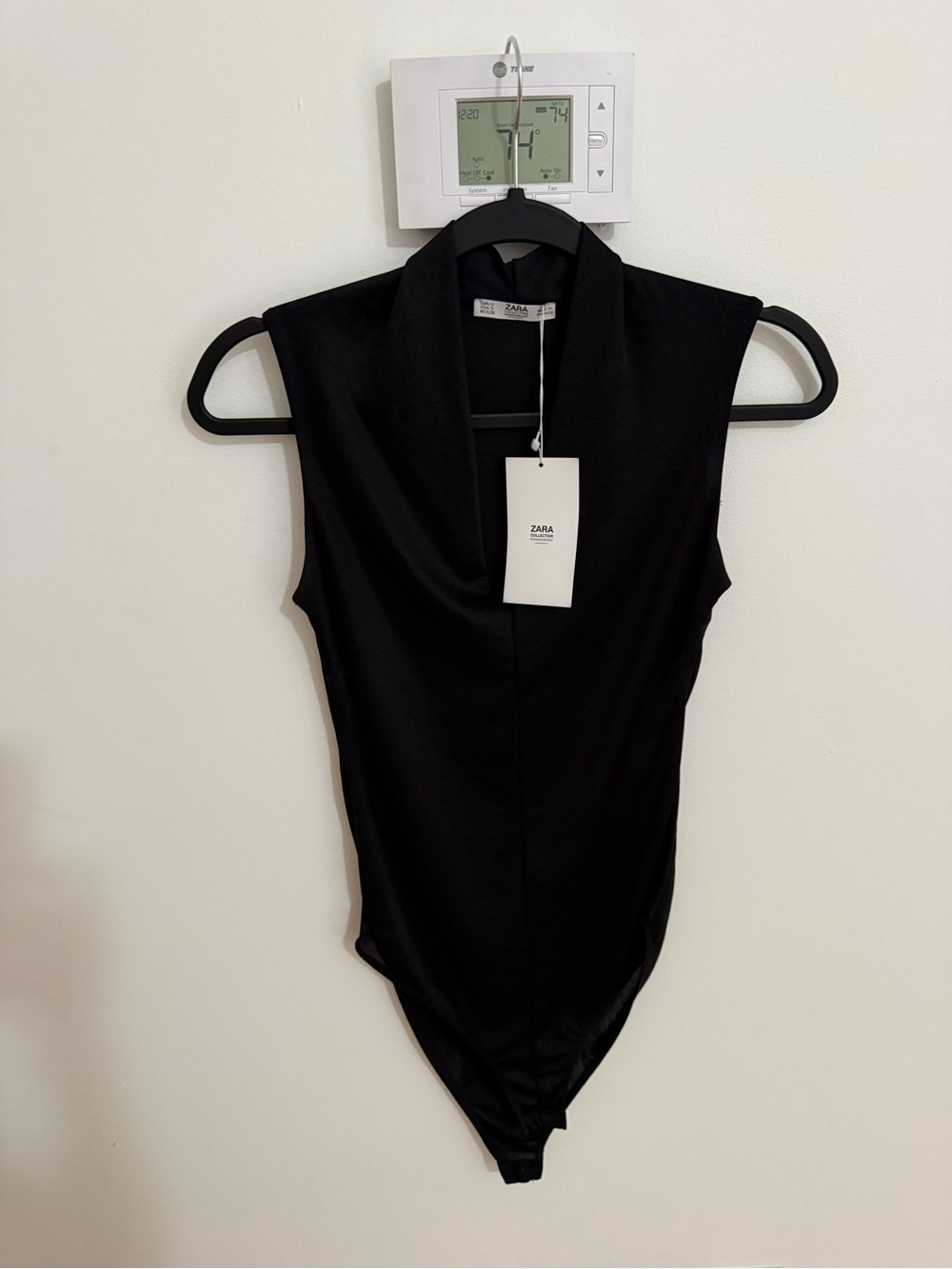 NWT Zara sleeveless bodysuit black small